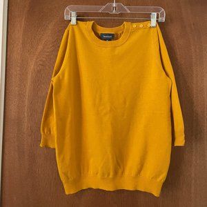 Modcloth mustard 3/4 sleeve acrylic sweater size medium